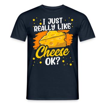J’aime le fromage juste très amoureux amour doux - T-shirt homme - marine - Devant - AI Model Male 178 light (178cm)