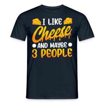 J’aime le fromage et peut-être 3 personnes amateurs sucrés - T-shirt homme - marine - Devant - AI Model Male 178 light (178cm)