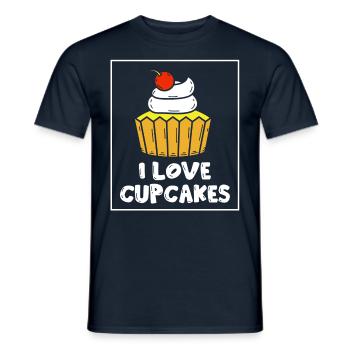 J’aime les cupcakes les amateurs de nourriture sucrée Cupcake - T-shirt homme - marine - Devant - AI Model Male 178 light (178cm)