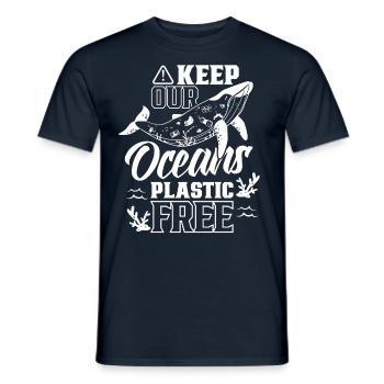 Keep our oceans plastic-free sea - Men's T-Shirt - navy - Front - AI Model Male 178 light (178cm)