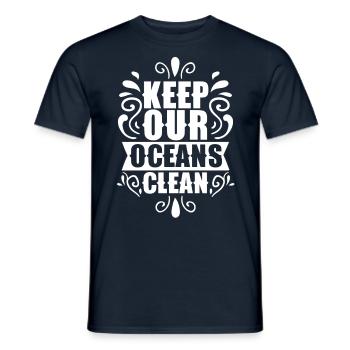 Haltet Unsere Ozeane Sauber See Ocean Protection - Männer T-Shirt - Navy - Vorne - AI Model Male 178 light (178cm)