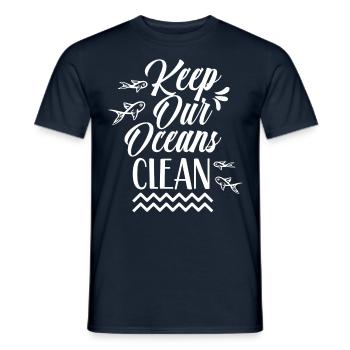 Haltet Unsere Ozeane Sauber See Ocean Protection - Männer T-Shirt - Navy - Vorne - AI Model Male 178 light (178cm)