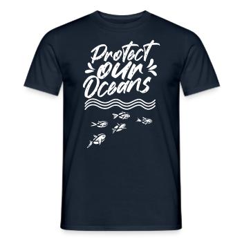 Protects our oceans Sea Ocean Protection Lake - Men's T-Shirt - navy - Front - AI Model Male 178 light (178cm)