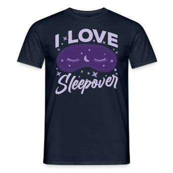 Ich Liebe Übernachtungen Übernachten Party Süß - Männer T-Shirt - Navy - Vorne - AI Model Male 178 light (178cm)