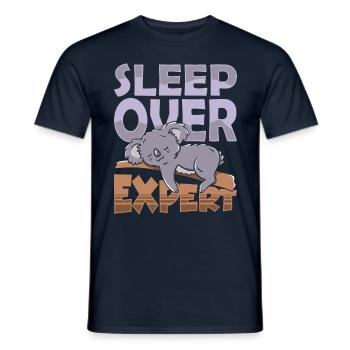 Experte Für Übernachtungen Übernachten Süß Party - Männer T-Shirt - Navy - Vorne - AI Model Male 178 light (178cm)