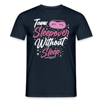 Soirée pyjama d’équipe sans sommeil Sweet Party Stay - T-shirt homme - marine - Devant - AI Model Male 178 light (178cm)