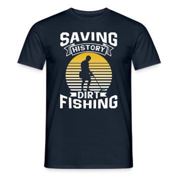 Saving History Dirt Fishing Metal Detecting - Men's T-Shirt - navy - Front - AI Model Male 178 light (178cm)