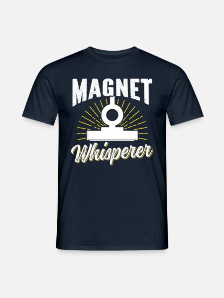 Magnet Flüsterer Magnetfischer Magnetfischen - Männer T-Shirt - Navy