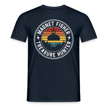 Magnetfischer Schatzsucher Magnet Magnetfischen - Männer T-Shirt - Navy - Vorne - AI Model Male 178 light (178cm)