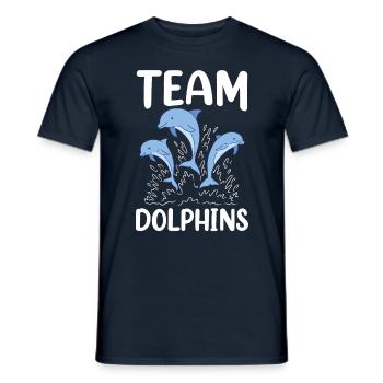 Team Dolphins Lovers Dolphins Dolphins Dolphins - Men's T-Shirt - navy - Front - AI Model Male 178 light (178cm)