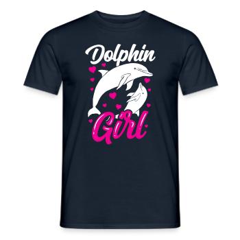 Delfin Mädchen Liebhaber Delphine Delfine Delphin - Männer T-Shirt - Navy - Vorne - AI Model Male 178 light (178cm)