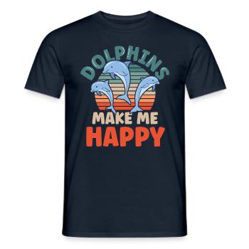 Delfine Machen Mich Glücklich Delphin Delfin - Männer T-Shirt - Navy - Vorne - AI Model Male 178 light (178cm)