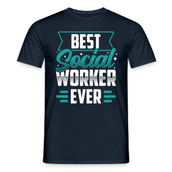 Meilleur travailleur social de tous les temps en travail social - T-shirt homme - marine - Devant - AI Model Male 178 light (178cm)