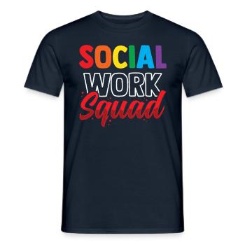 Équipe de travail social Travailleur social Travail social - T-shirt homme - marine - Devant - AI Model Male 178 light (178cm)