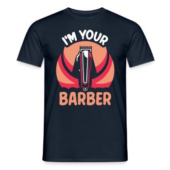 Je suis votre Barbier Barbier Barbershop Barber - T-shirt homme - marine - Devant - AI Model Male 178 light (178cm)