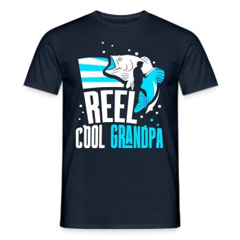 Reel Cool Grandpa Fishing Angler Fishing Fishermen - T-shirt homme - marine - Devant - AI Model Male 178 light (178cm)