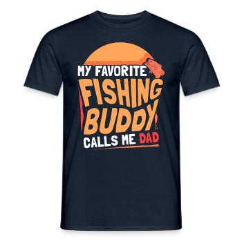 My favorite fishing buddy calls me daddy fishing - Men's T-Shirt - navy - Front - AI Model Male 178 light (178cm)