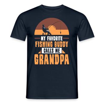 Mein Lieblings Angelkumpel Nennt Mich Opa Fischen - Männer T-Shirt - Navy - Vorne - AI Model Male 178 light (178cm)