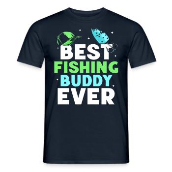 Bester Angelkumpel Angelfreund Angeln Fischen - Männer T-Shirt - Navy - Vorne - AI Model Male 178 light (178cm)