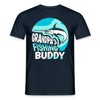 Grandfather's fishing buddy fishing fishing friend fishing - Men's T-Shirt - navy - Front - AI Model Male 178 light (178cm)