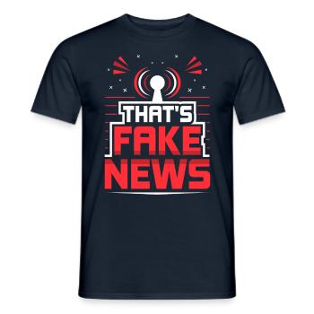Ce sont de fausses nouvelles Liberté de la presse Droit de la presse - T-shirt homme - marine - Devant - AI Model Male 178 light (178cm)