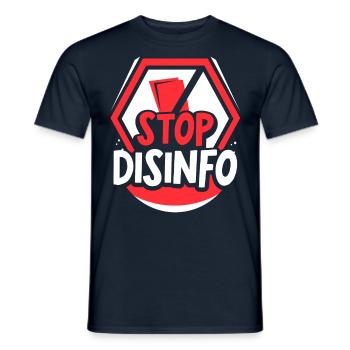 Désinfo Stop à la liberté de la presse Loi sur la liberté de la presse - T-shirt homme - marine - Devant - AI Model Male 178 light (178cm)