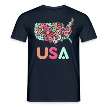 États-Unis Patriotes Américains États-Unis Amérique - T-shirt homme - marine - Devant - AI Model Male 178 light (178cm)