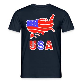 États-Unis Américains Amérique États-Unis Patriotique - T-shirt homme - marine - Devant - AI Model Male 178 light (178cm)