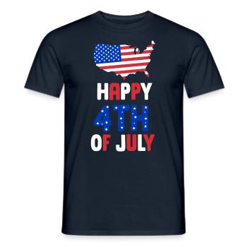 Happy 4 July Happy 4Th Of July US USA America - Men's T-Shirt - navy - Front - AI Model Male 178 light (178cm)