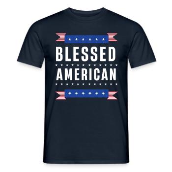 Amérique américaine bénie États-Unis patriotique États-Unis - T-shirt homme - marine - Devant - AI Model Male 178 light (178cm)