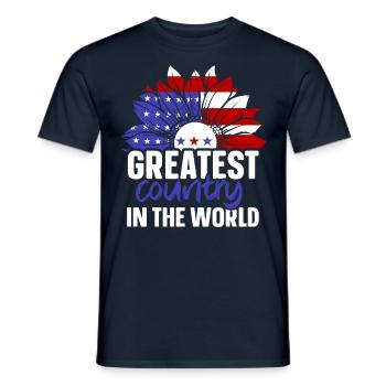 Le plus grand pays du monde USA Amérique US - T-shirt homme - marine - Devant - AI Model Male 178 light (178cm)