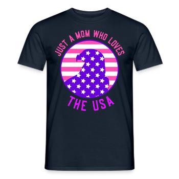 Seulement une mère qui aime les États-Unis États-Unis Amérique - T-shirt homme - marine - Devant - AI Model Male 178 light (178cm)