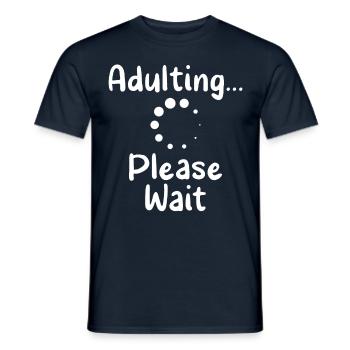 Grandir s’il vous plaît attendre la puberté anniversaire - T-shirt homme - marine - Devant - AI Model Male 178 light (178cm)