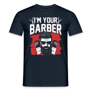 Ich Bin Ihr Barbier Barber Barbershop Barbiere - Männer T-Shirt - Navy - Vorne - AI Model Male 178 light (178cm)