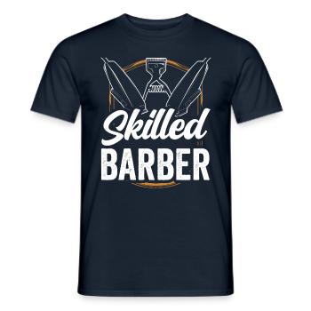 Barbier formé Barbier Barbier Barbershop - T-shirt homme - marine - Devant - AI Model Male 178 light (178cm)