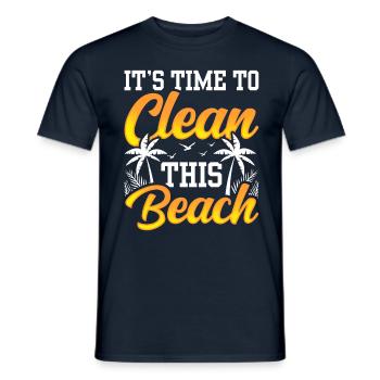 Il est temps de nettoyer cette plage Plages - T-shirt homme - marine - Devant - AI Model Male 178 light (178cm)