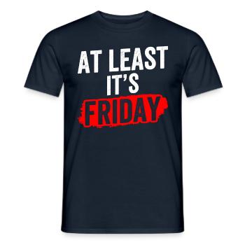 Au moins, c’est enfin sarcastiquement vendredi - T-shirt homme - marine - Devant - AI Model Male 178 light (178cm)
