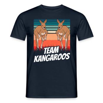Team Kangaroos Australia Lovers Animal Kangaroo - Men's T-Shirt - navy - Front - AI Model Male 178 light (178cm)