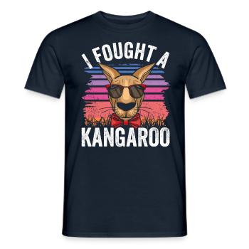 Je me suis battu avec un kangourou animal kangourou kangourou - T-shirt homme - marine - Devant - AI Model Male 178 light (178cm)