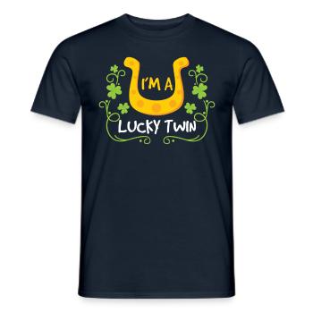 I am a happy twin Irish Ireland - Men's T-Shirt - navy - Front - AI Model Male 178 light (178cm)