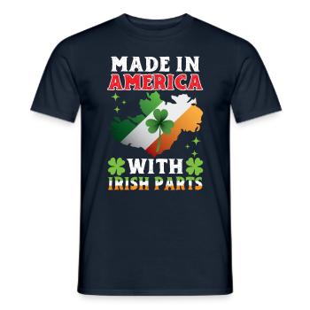 Made in America with Irish parts - Men's T-Shirt - navy - Front - AI Model Male 178 light (178cm)