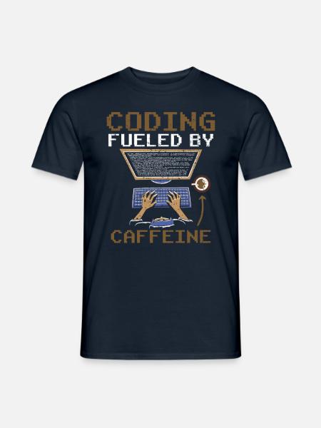 Programming powered by caffeine coding - Men's T-Shirt - navy