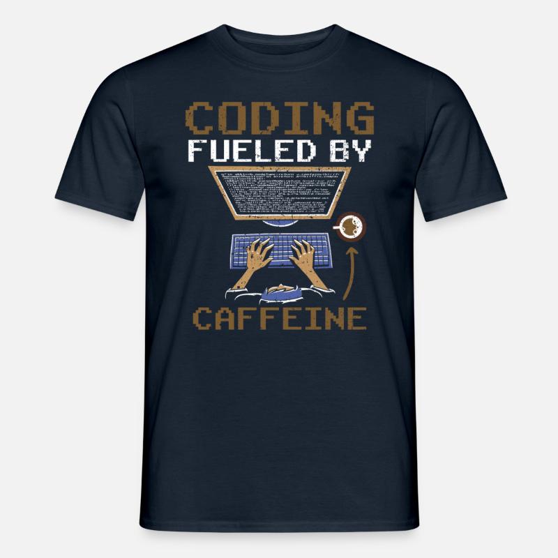 Programming powered by caffeine coding - Men's T-Shirt - navy
