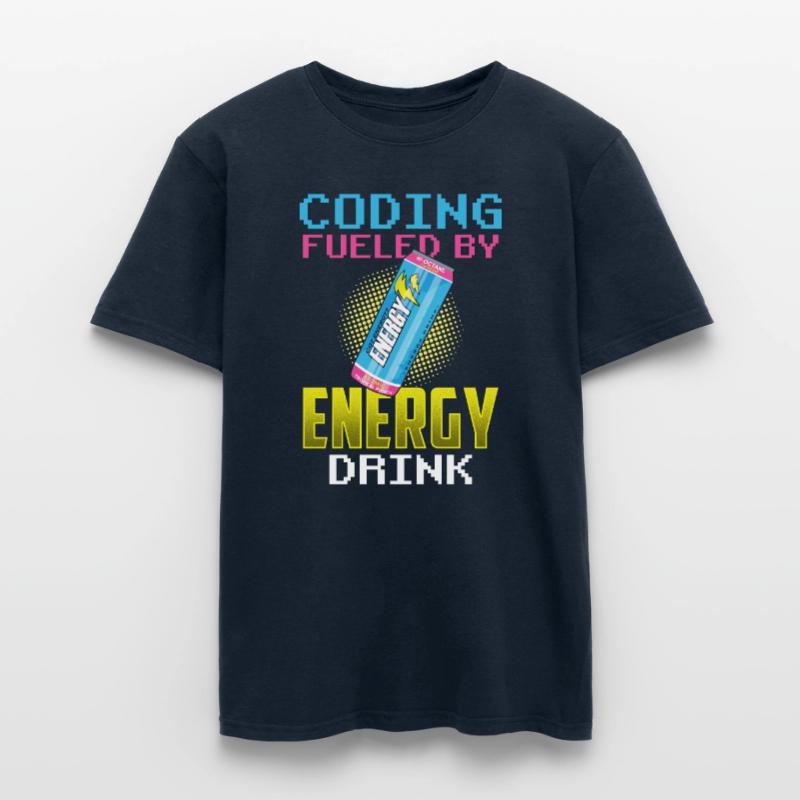 Programmieren Mit Energydrinks Coder Coding Code Männer T-Shirt