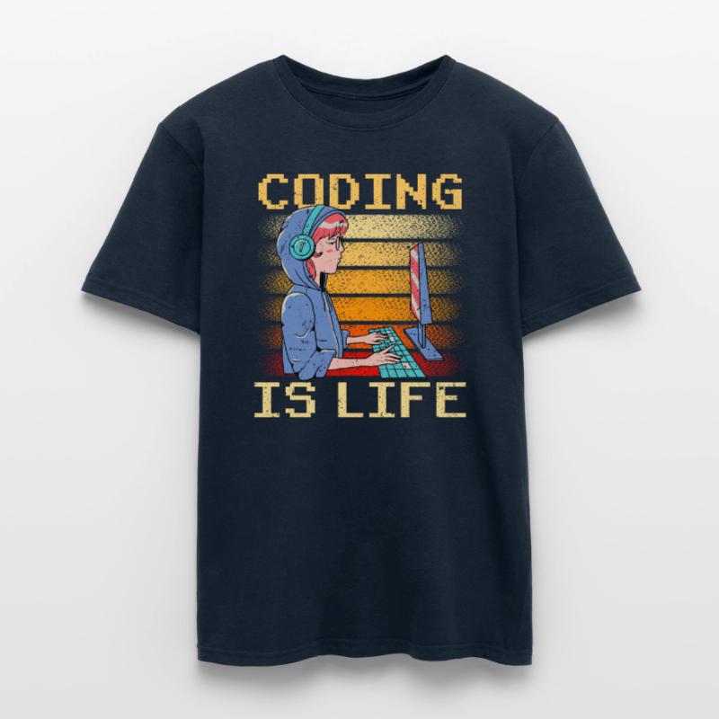 Coding Ist Leben Coder Code Programmierer Männer T-Shirt
