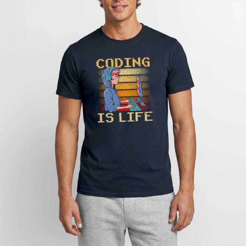 Coding Ist Leben Coder Code Programmierer Männer T-Shirt