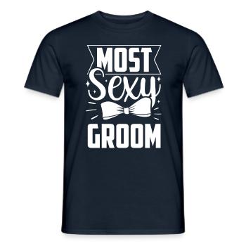 Sexy Groom Dictons Party Mariage Mariage - T-shirt homme - marine - Devant - AI Model Male 178 light (178cm)