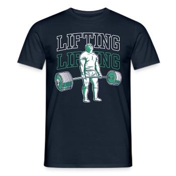 Weightlifting Workout Weightlifting Fitness Gym - Men's T-Shirt - navy - Front - AI Model Male 178 light (178cm)