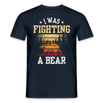 I have struggled with a bear recovery patient - Men's T-Shirt - navy - Front - AI Model Male 178 light (178cm)