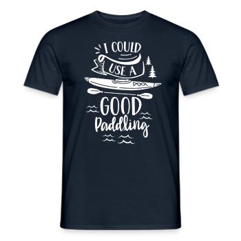Ich Könnte Ein Gutes Paddeln Gebrauchen Kayak - Männer T-Shirt - Navy - Vorne - AI Model Male 178 light (178cm)
